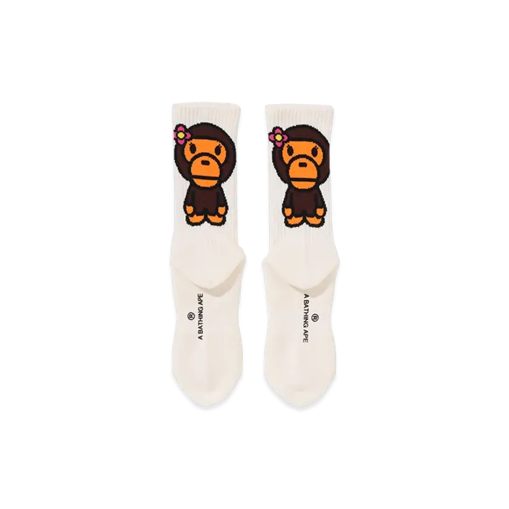 A BATHING APE Baby Lisa Socks "White"