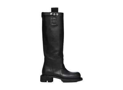 Rick Owens Women's SS26 Knee Pull On Gabe Boot Washed Calf Leather "Black"