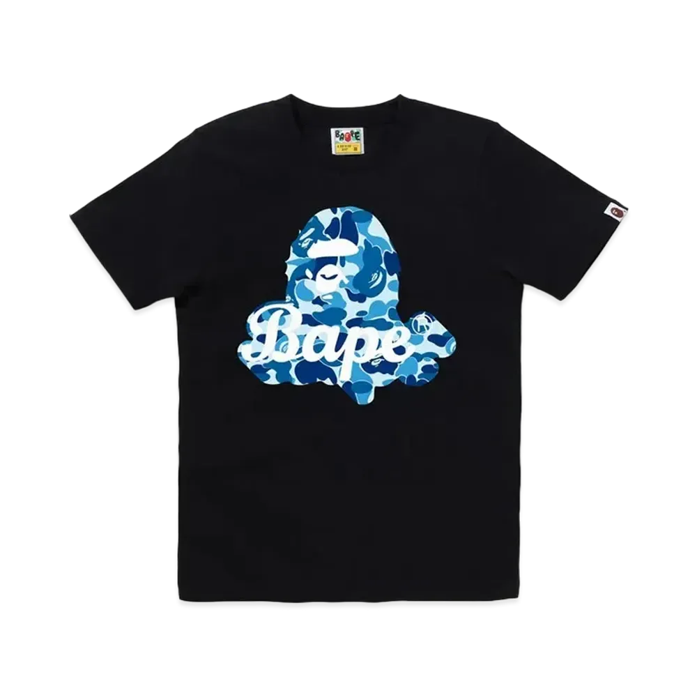 A BATHING APE ABC Camo Ape Head Bape Tee "Black/Blue"