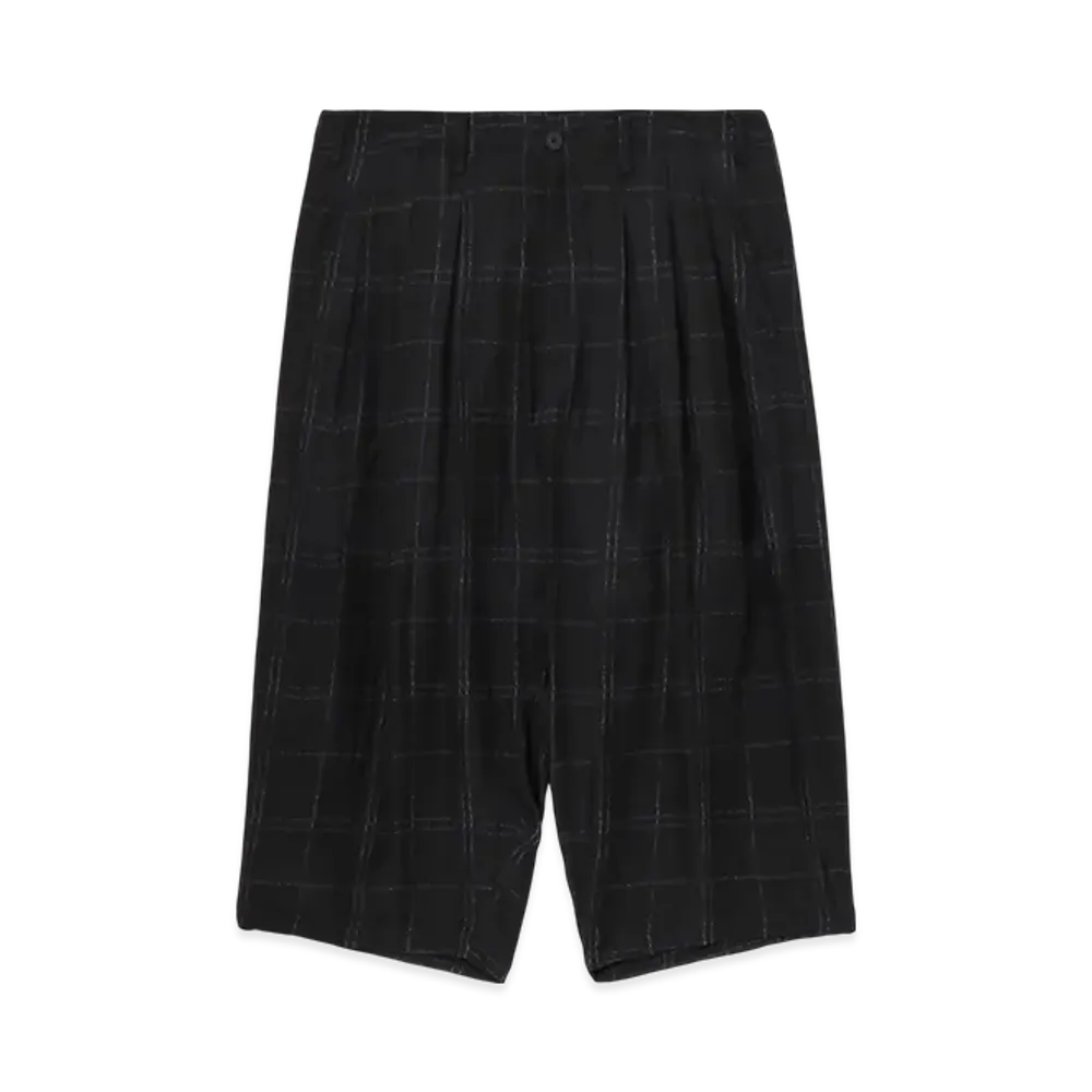 Yohji Yamamoto POUR HOMME 6Tucks Plaid Pants "Black"