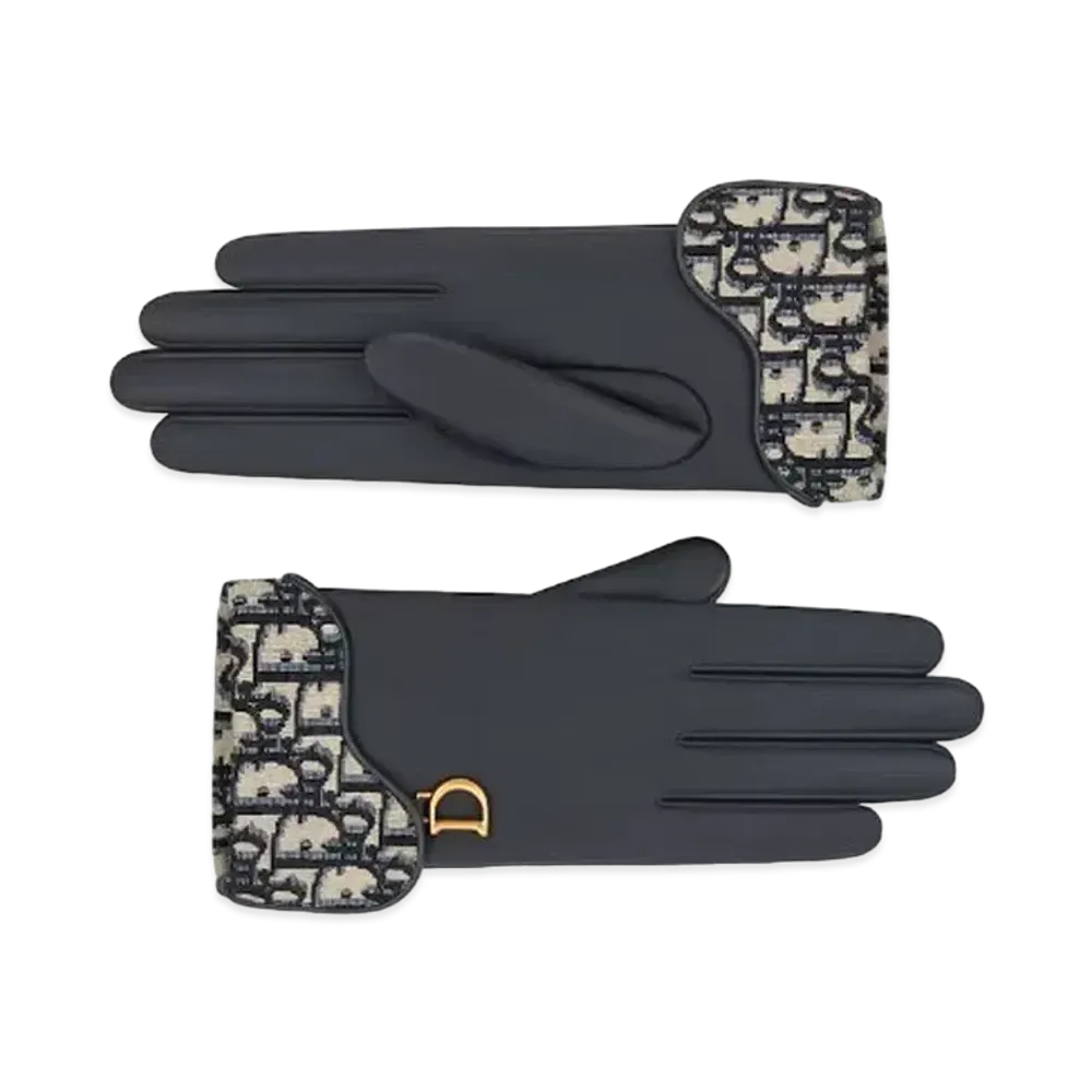 Dior Saddle Gloves Smooth Lambskin "Navy Blue"