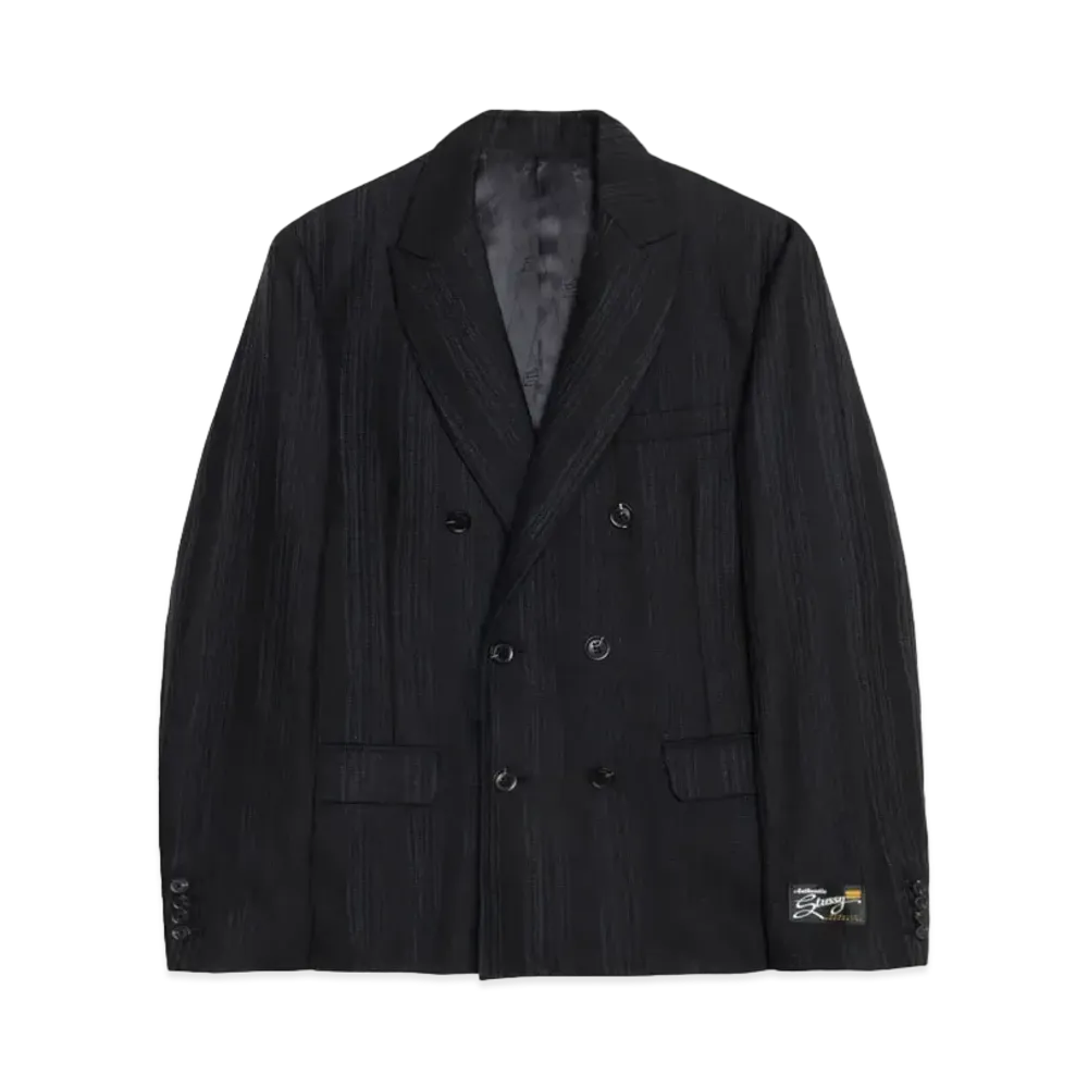 Stussy Stitch Stripe Double-Breasted Blazer "Black"