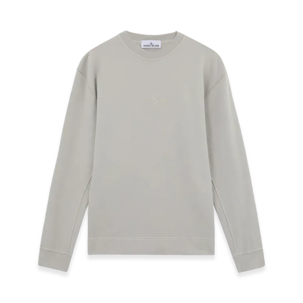 Stone Island 66720 Brushed Organic Cotton Fleece Oversized Fit Crewneck Sweatshirt - 24FW "Grey"