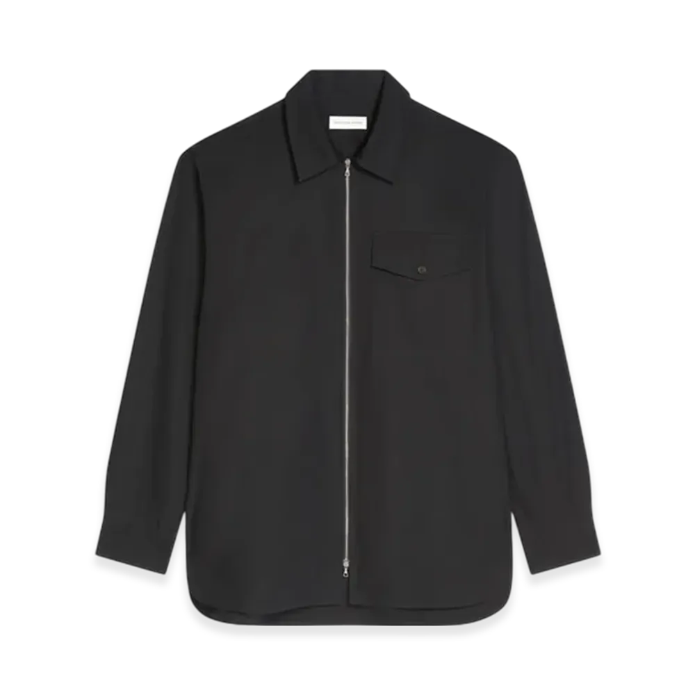 DRIES VAN NOTEN Cotton Zipped Shirt "Black"