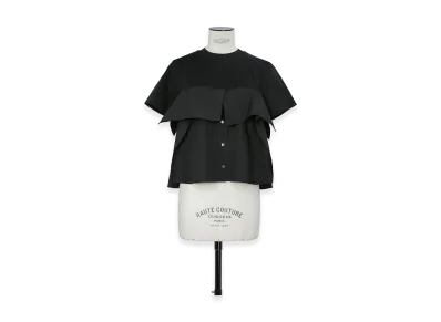 sacai Women's Poplin x Cotton Jersey T-Shirt "Black"