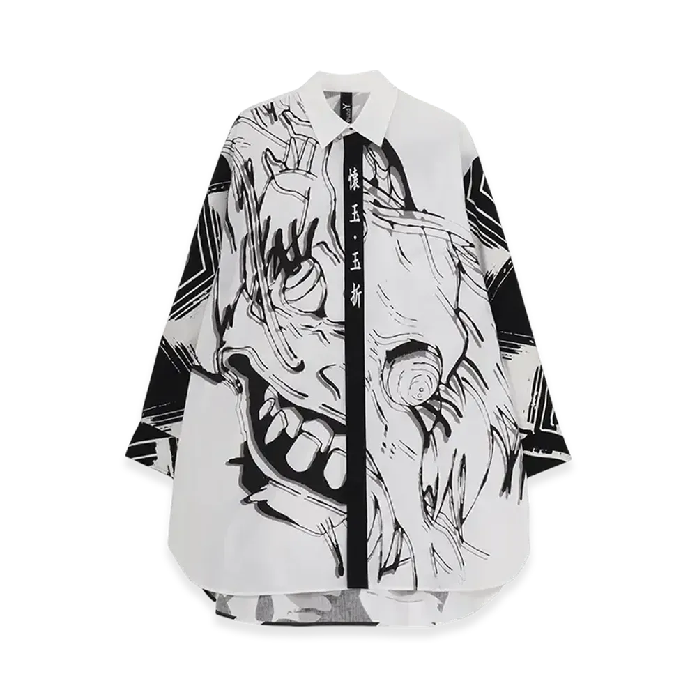 Ground Y x JUJUTSU KAISEN Rainbow Dragon & Slitmouth Woman Monochrome Shirt "White"