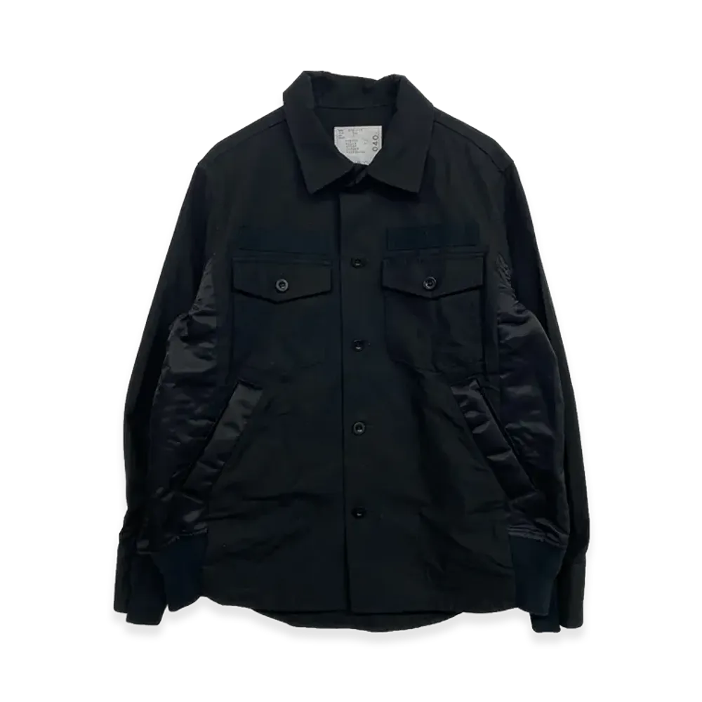 sacai Cotton Oxford x Nylon Twill Shirt "Black"