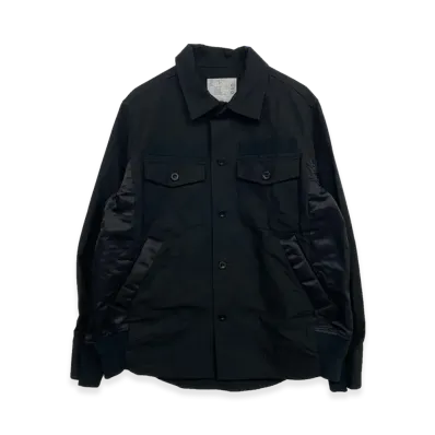 sacai Cotton Oxford x Nylon Twill Shirt "Black"