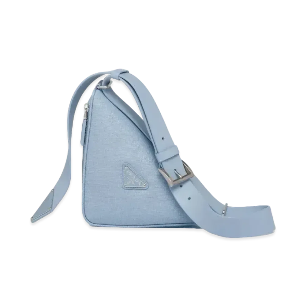 PRADA Saffiano Leather Belt Bag "Light Blue"