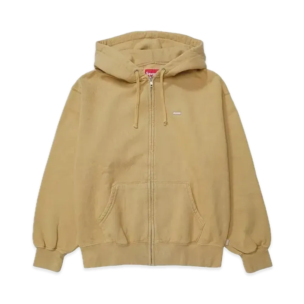 Supreme Overdyed Small Box Zip Up Hooded Sweatshirt "Sand"