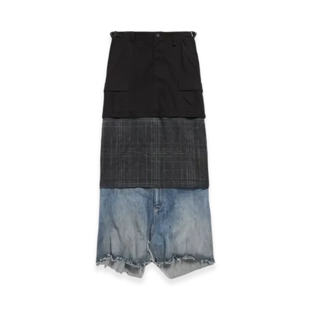 BALENCIAGA Women's Maxi Layered Cargo Skirt "Multicolor"