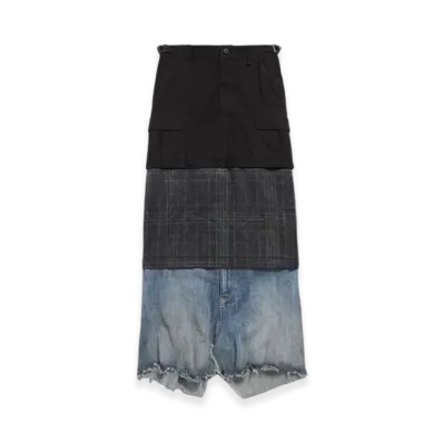 BALENCIAGA Women's Maxi Layered Cargo Skirt "Multicolor"