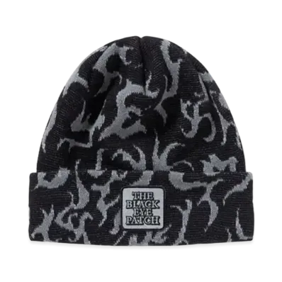 Black Eye Patch OG Label Flames Beanie "Gray"