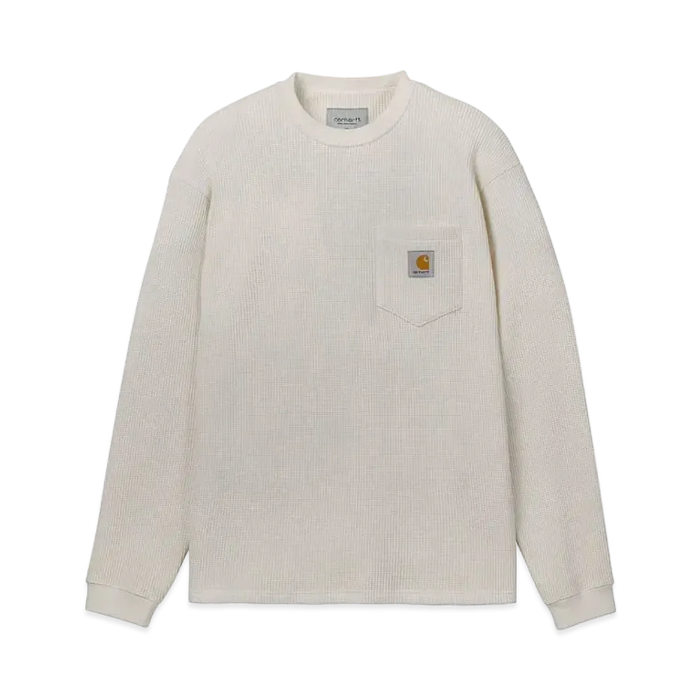 Carhartt WIP L/S Pocket Waffle T-Shirt "Cannoli Cream Pigment(Garment Dyed)"