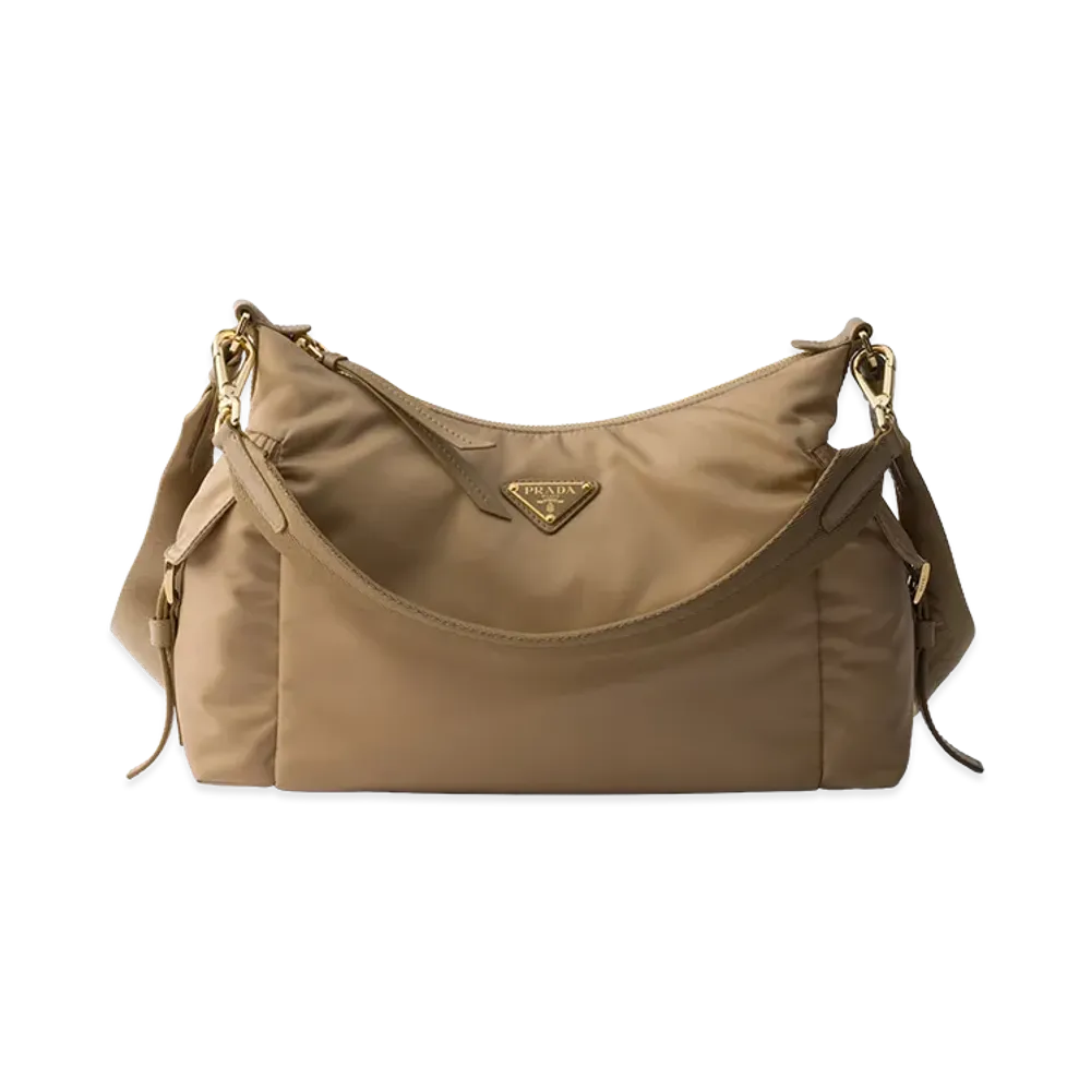 PRADA Explorer Large Re-Nylon x Leather Bag "Camel Brown"