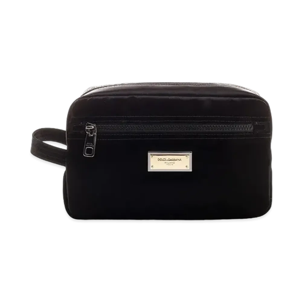 Dolce&Gabbana Mini Pouch Nylon Logo Plate "Black"