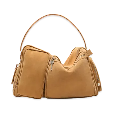 Acne Studios Camero Hotel Suede Shoulder Bag "Sesame Beige"