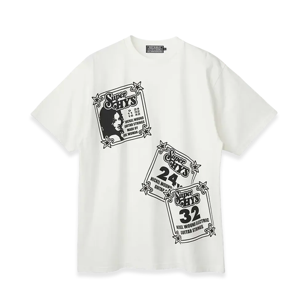 HYSTERIC GLAMOUR HG Guitar Strings T-Shirt "White"