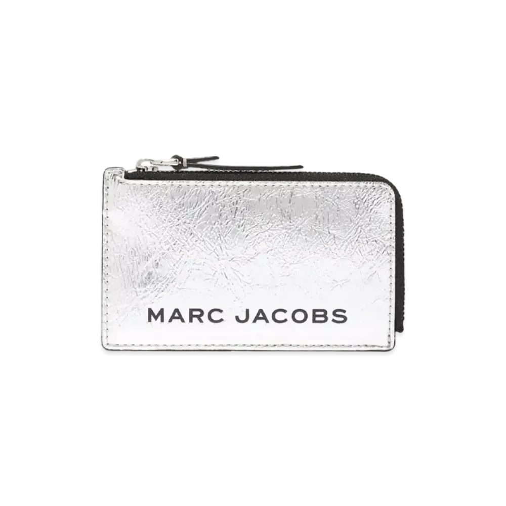 MARC JACOBS The Metallic Small Top Zip Wallet "Silver"