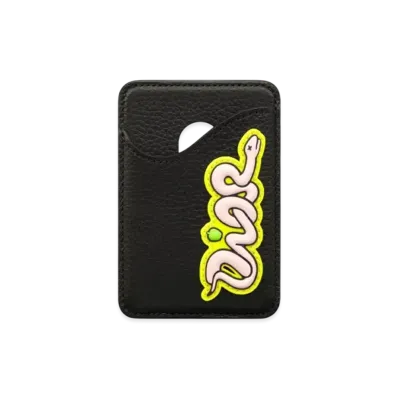 Dior x KAWS Saddle Magnetic Card Holder Grained Calfskin "Black/Pink/Yellow"