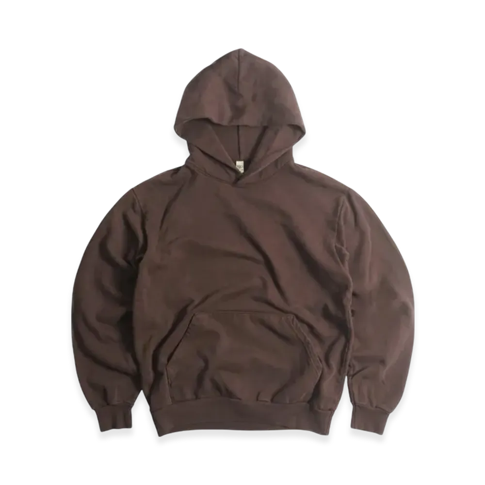 Los Angeles Apparel 14OZ Heavy Fleece Pullover Hooded Sweatshirt Special Order Overdyed "Chocolate"