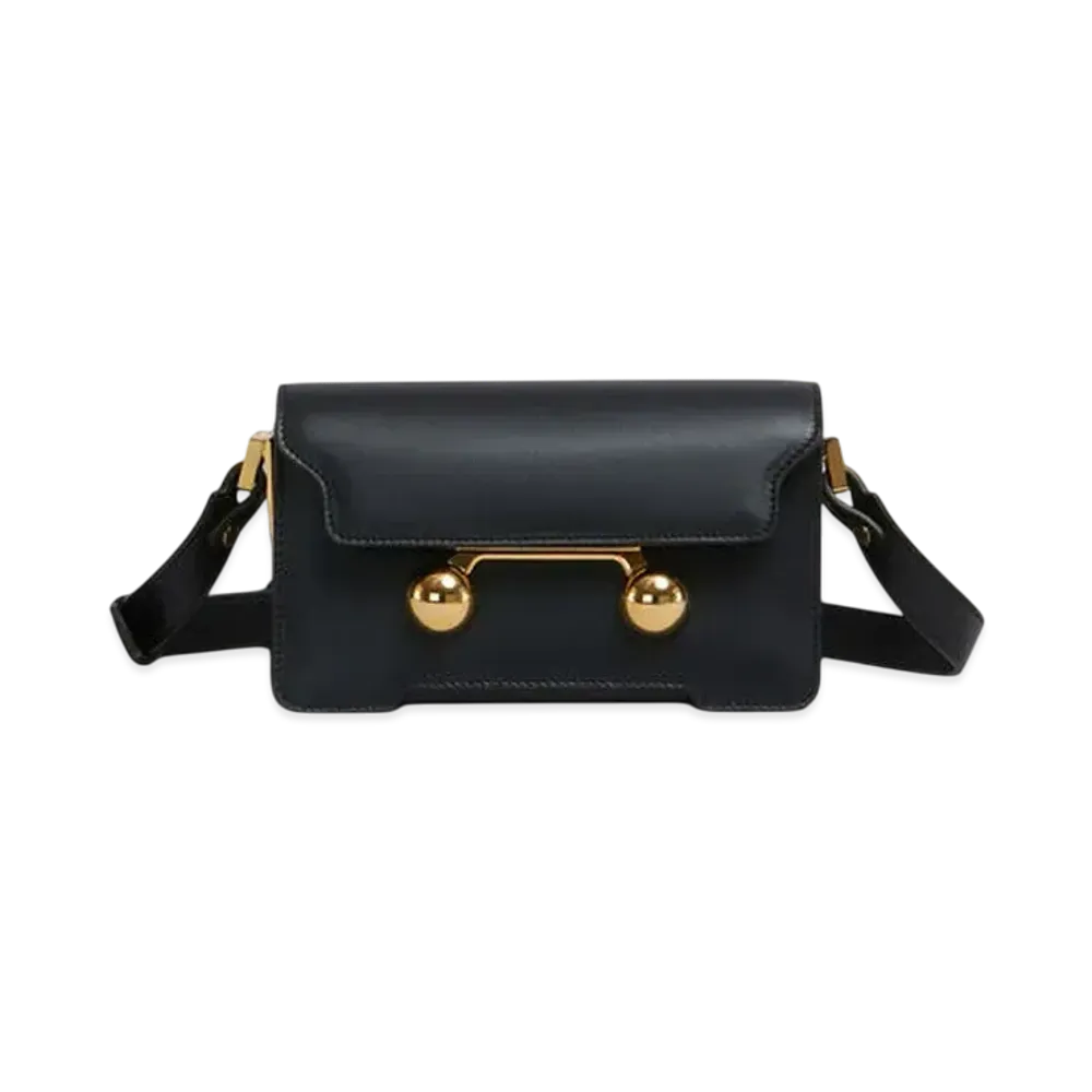 Marni Leather Trunkaroo Mini Shoulder Bag "Black"