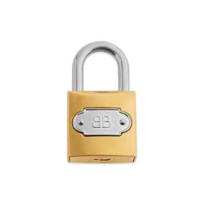 BALENCIAGA Charm/Keyring BB Padlock "Gold/Silver"