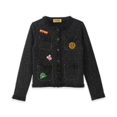 HYSTERIC GLAMOUR Flower Power Embroidered Jacket "Black"