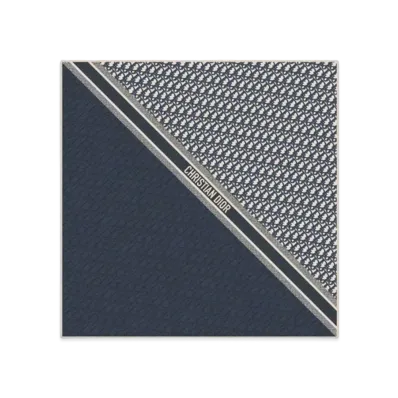 Dior Dior Oblique 70 Square Scarf Silk Twill "Navy Blue"