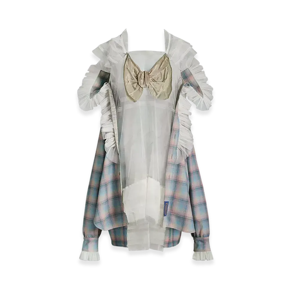 Maison Margiela Women's Pendleton Wool Tulle Shirt "Multicolor"