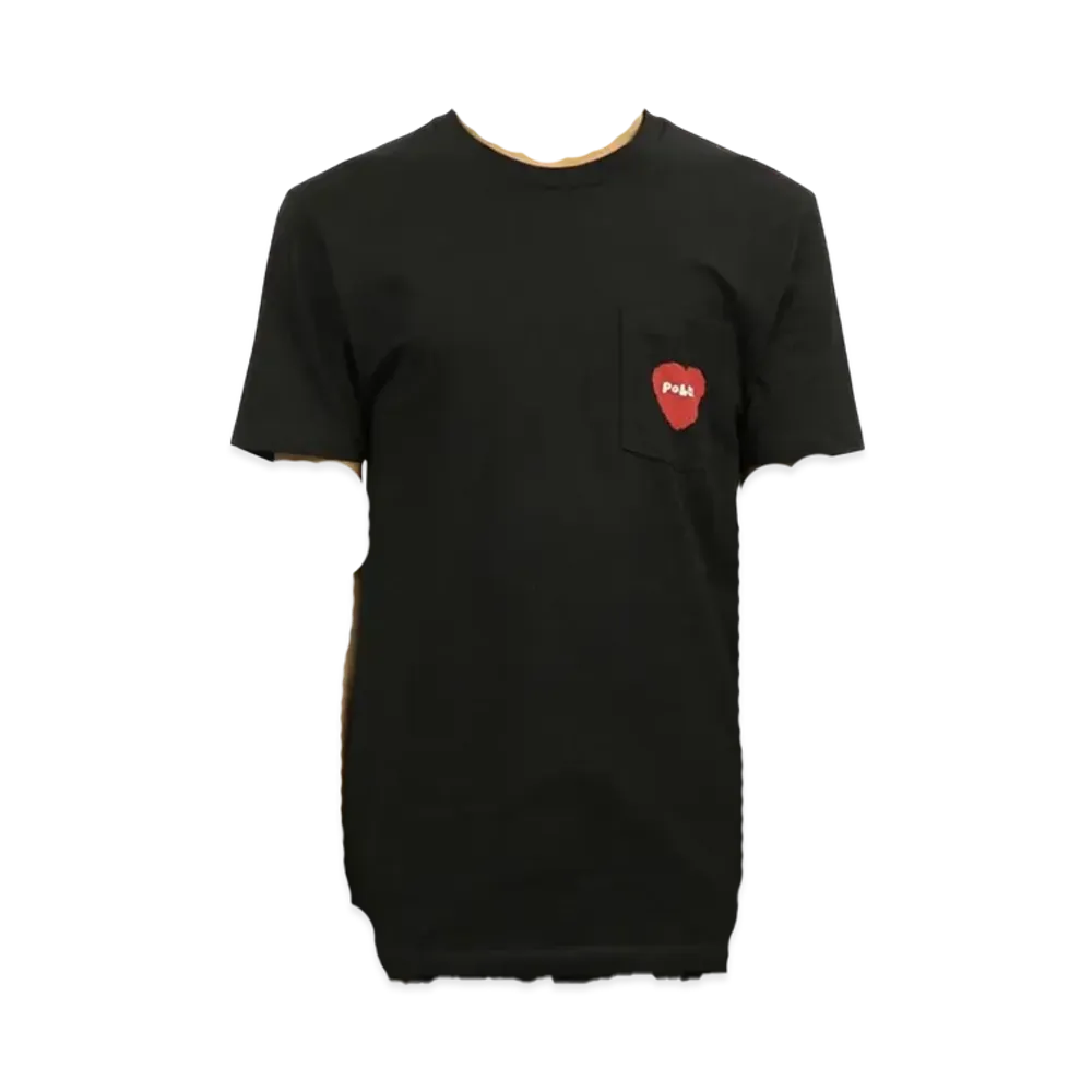 POLeR Furry Heart Pocket Tee "Black"