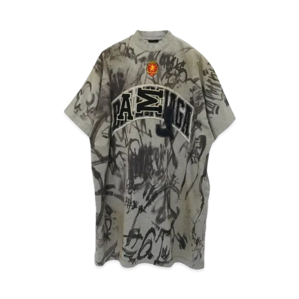 BALENCIAGA Skater T-shirt Oversized "Grey/Silver"