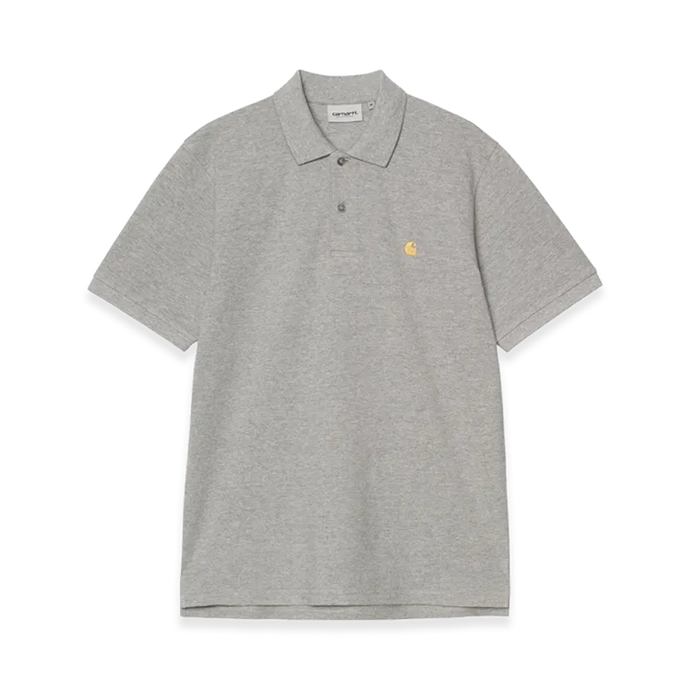 Carhartt WIP S/S Chase Pique Polo "Grey Heather/Gold"