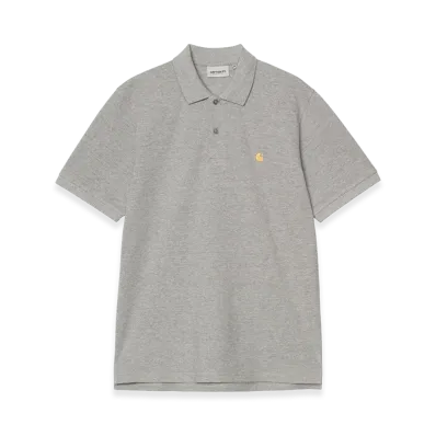 Carhartt WIP S/S Chase Pique Polo "Grey Heather/Gold"