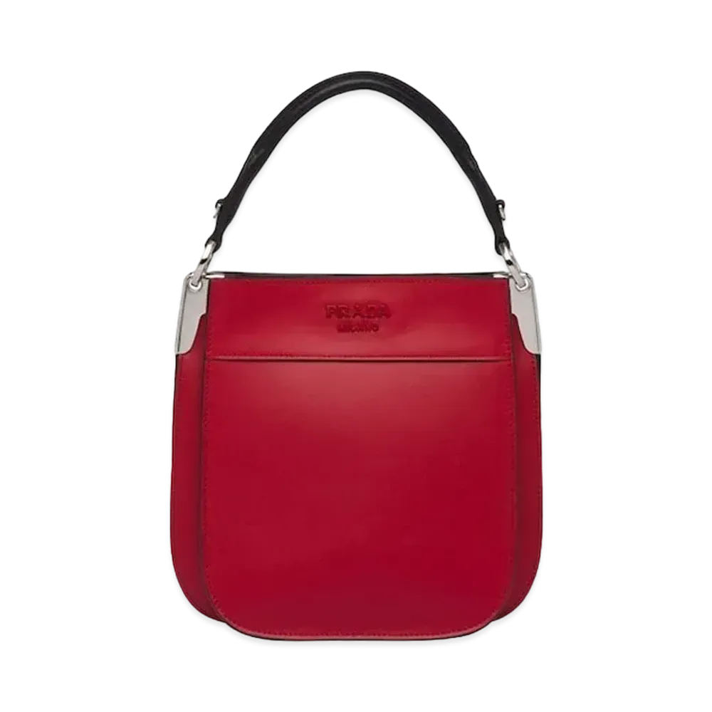 PRADA Small Leather Margit Bag "Red/Black"