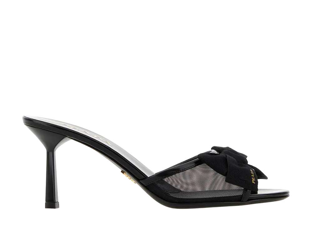 PRADA Women's Mesh Mules "Black"
