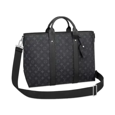 Louis Vuitton Weekend Tote NM Monogram and Taiga Leather "Noir"