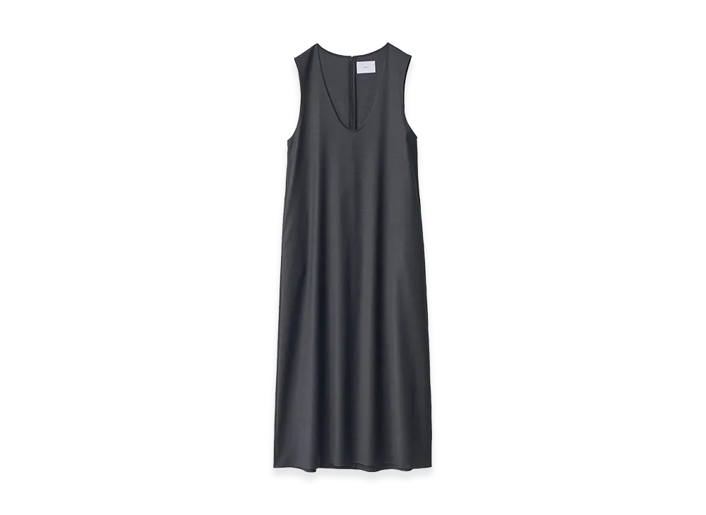ssstein Women's Wool Silk Sleeveless Onepiece Dress "Charcoal"