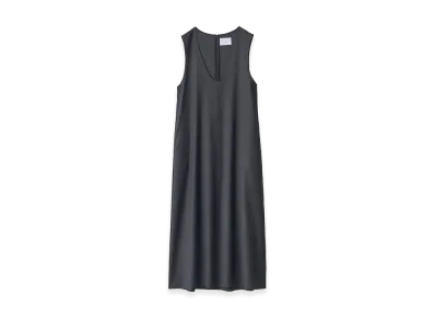 ssstein Women's Wool Silk Sleeveless Onepiece Dress "Charcoal"