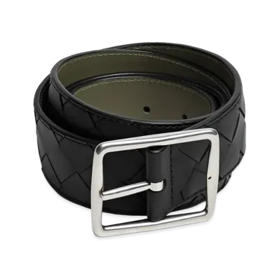 Bottega Veneta Reverso Belt "Black/Crocodile"
