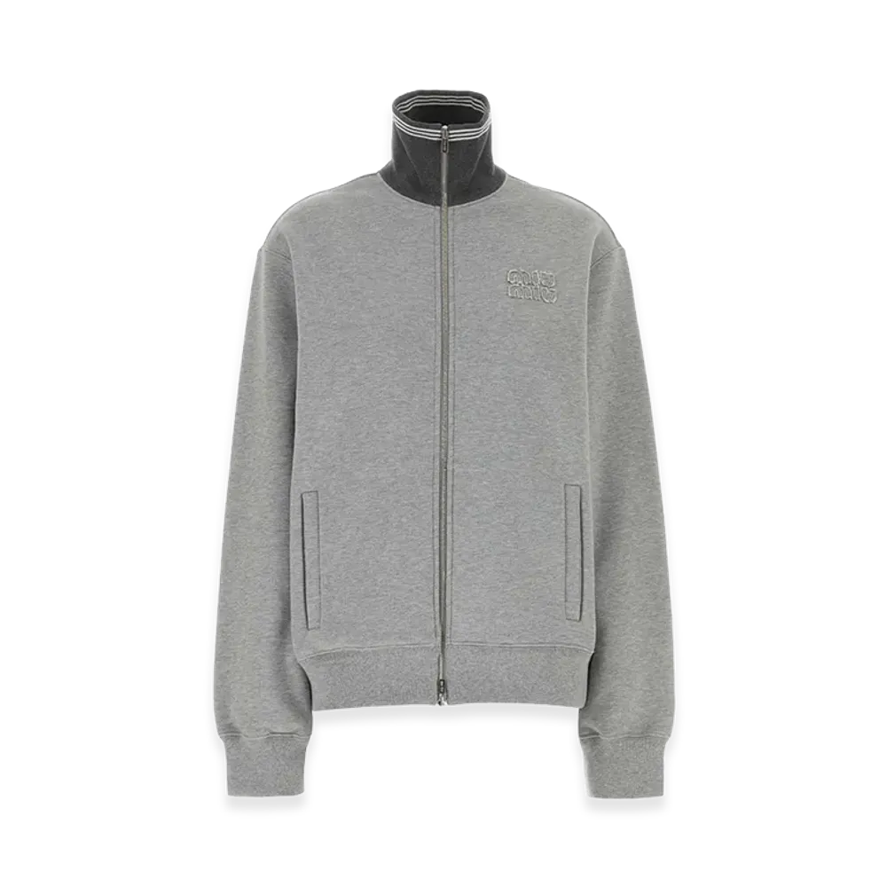 MIU MIU Women's Melange Cotton Oversize Sweatshirt "Gray"