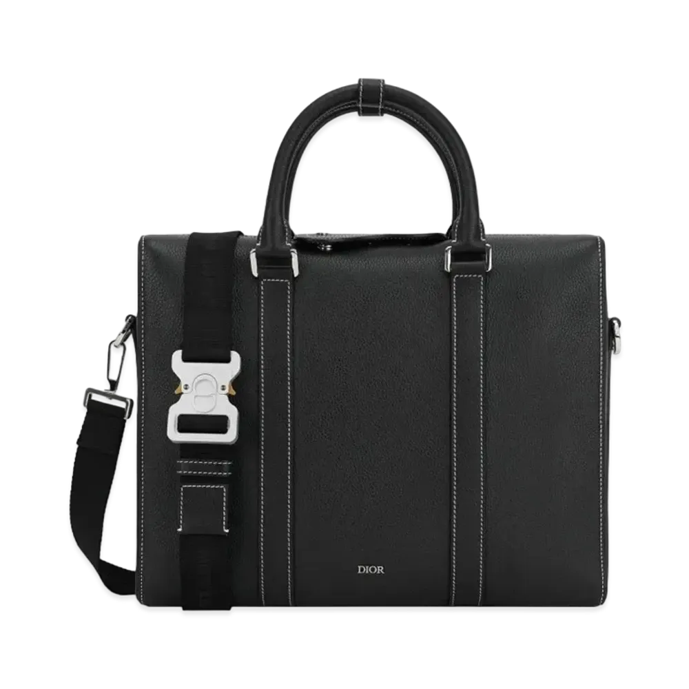 Dior Lingot Briefcase Grained Calfskin "Black"