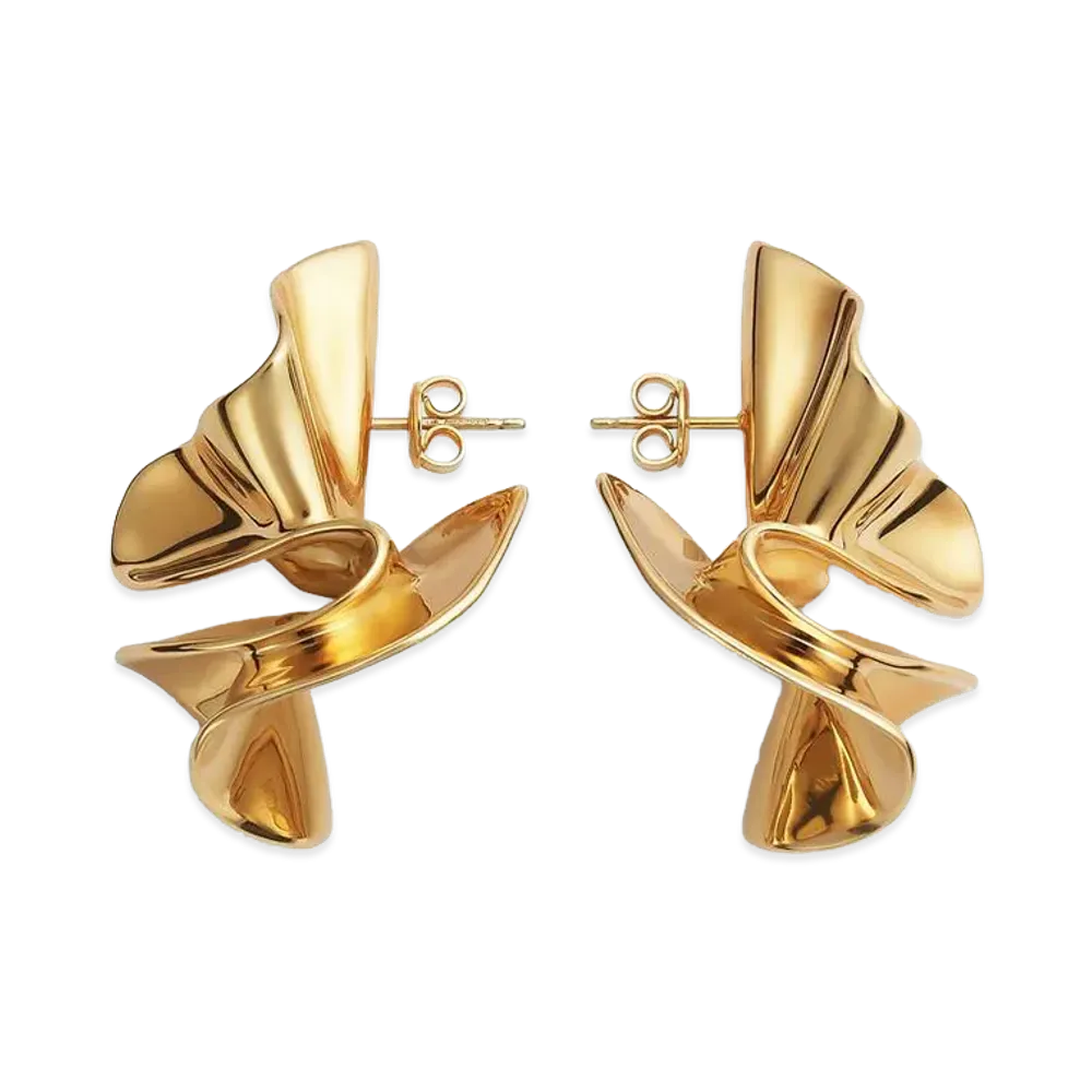 Bottega Veneta Large Anemone Earrings "Yellow Gold"