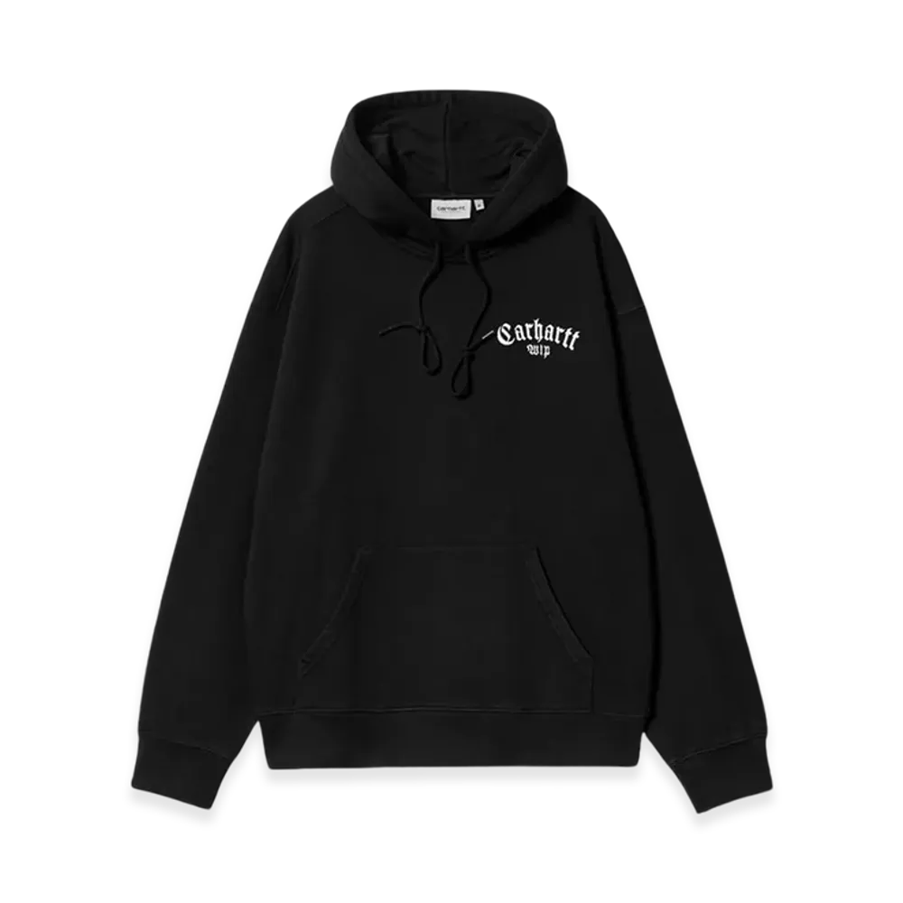 Carhartt WIP Hooded Onyx Script Sweatshirt "Black"