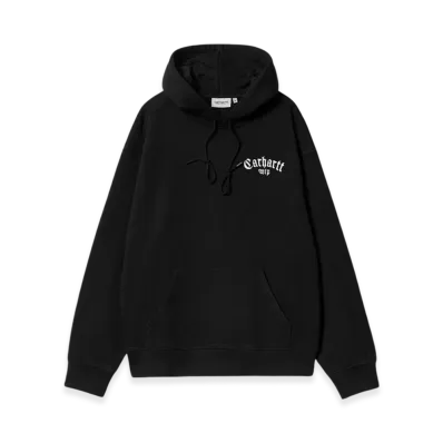 Carhartt WIP Hooded Onyx Script Sweatshirt "Black"