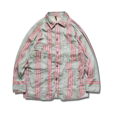 KAPITAL LINEN CARIBBEAN SHADOW STRIPED CACTUS COVER ALL "Mint Green"