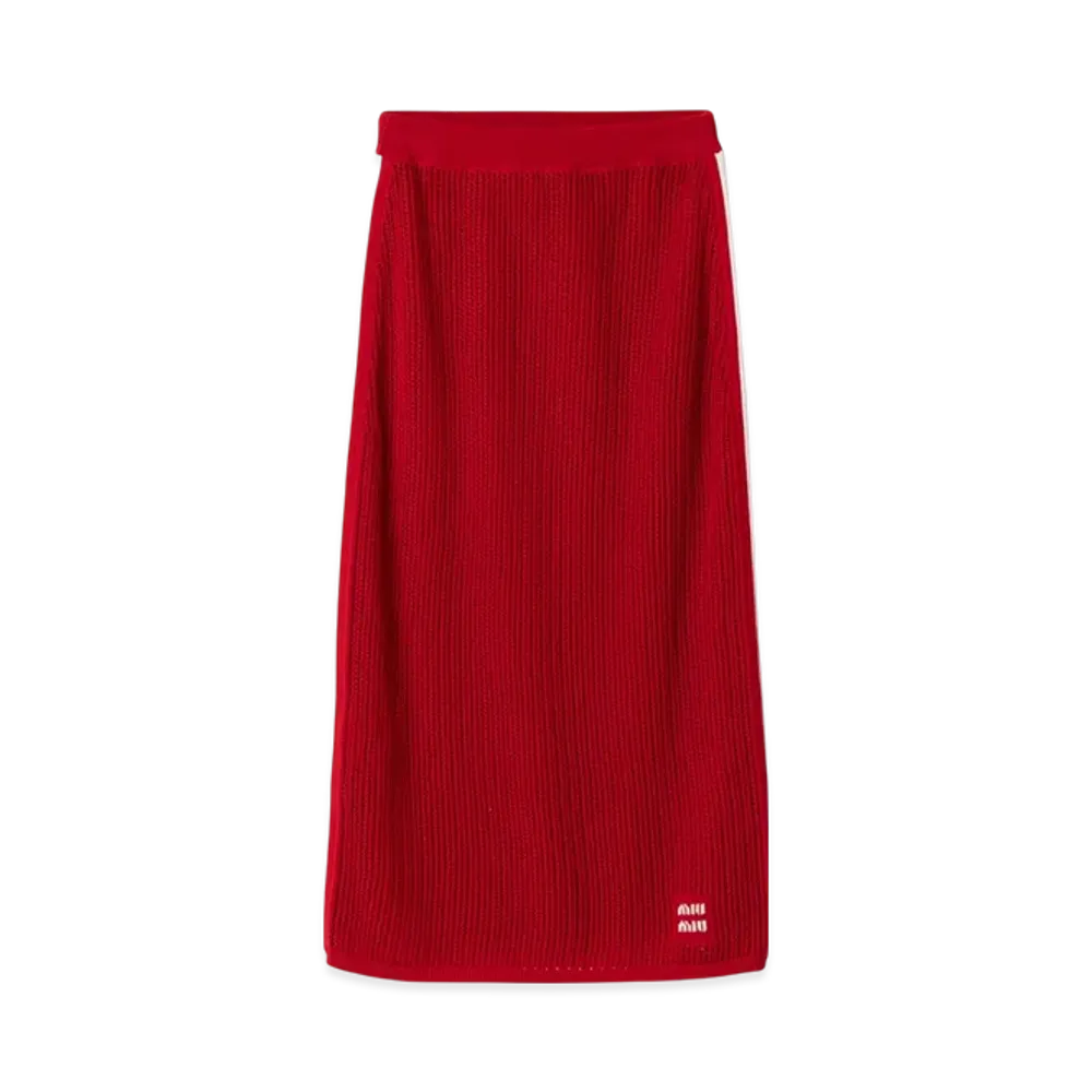 MIU MIU Women's Cotton Skirt "Red/White"
