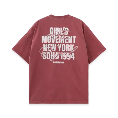 X-Girl Women's Faded Mix Font Logo S/S Big Tee Dress "Burgundy"
