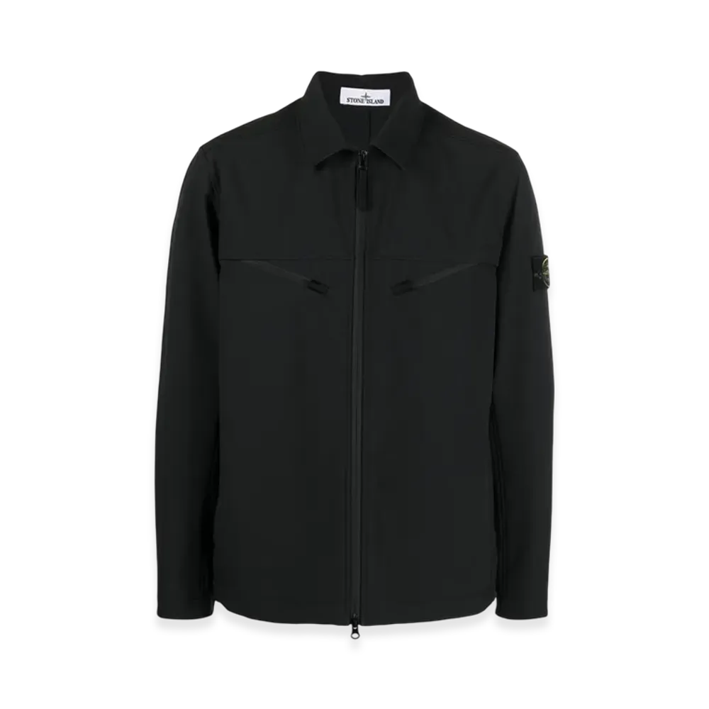 Stone Island 41027 Light Soft Shell-R E.DYE Technology Recycled Polyester Jacket - 23SS "Black"