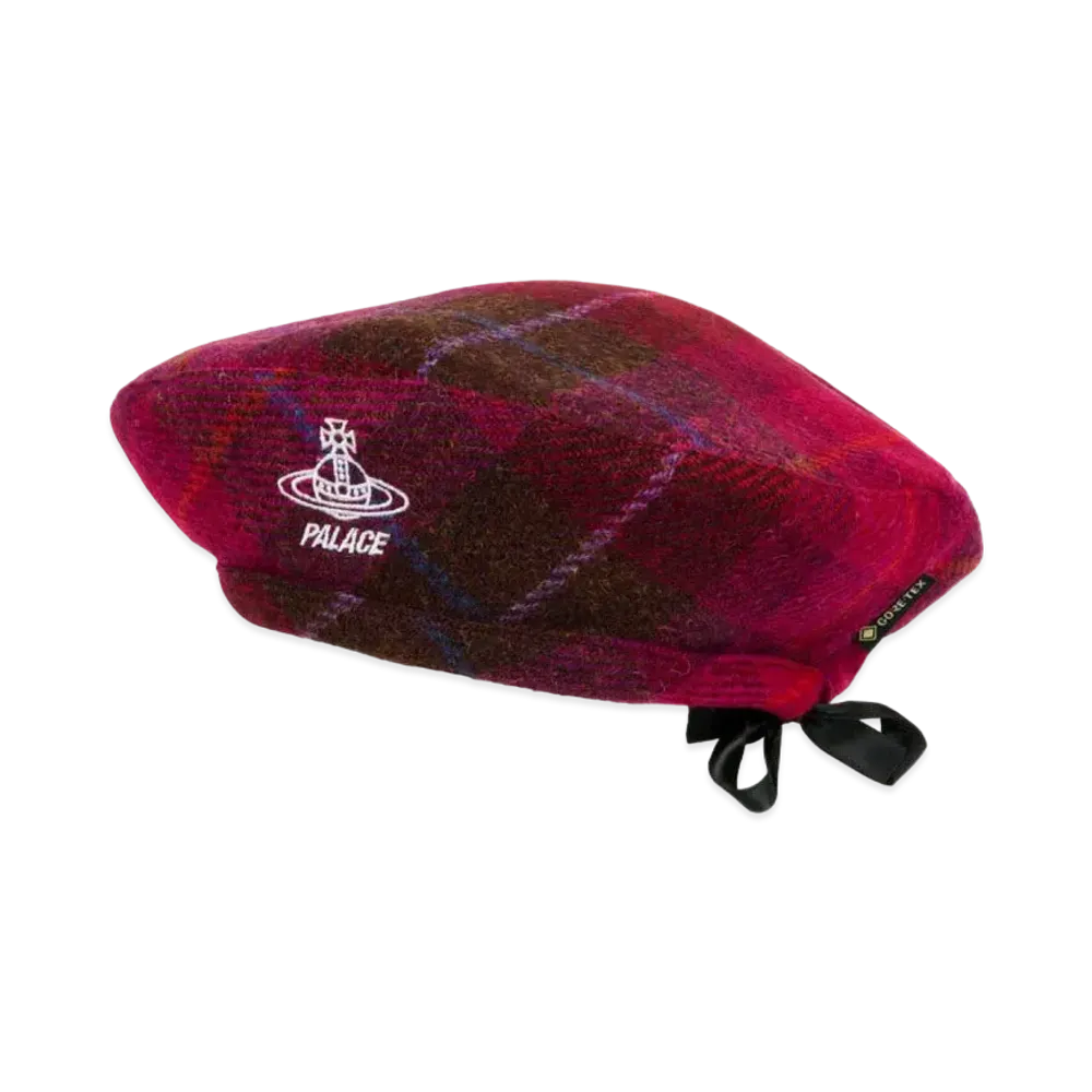 PALACE x Vivienne Westwood Gore-Tex Harris Tweed Beret "Plaid Pink"